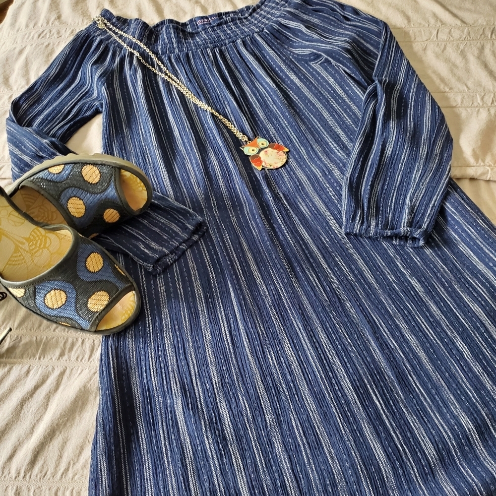 Aeropostale Off The Shoulders Navy Dress - Picture 8 of 8